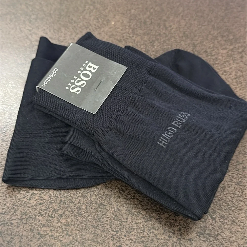 HUGO BOSS Men’s Long Dress Socks NEW With Tag NWT Black - Picture 7 of 10
